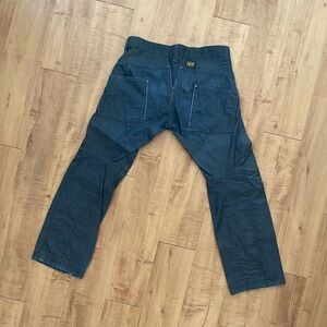 G-Star Men's Charcoal Knee Pleated Moto Jeans 32W 30L